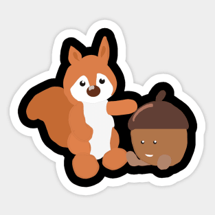 Squirrel with Acorn Sticker